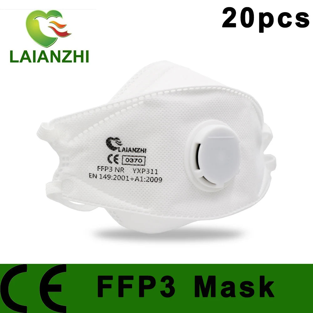 Masque FFP3 de haute qualité EN149:2001+A1:2009 – Masque facial CE en forme de poisson, masque de protection, filtre PM2,5, masque buccal hygiénique à 99 %