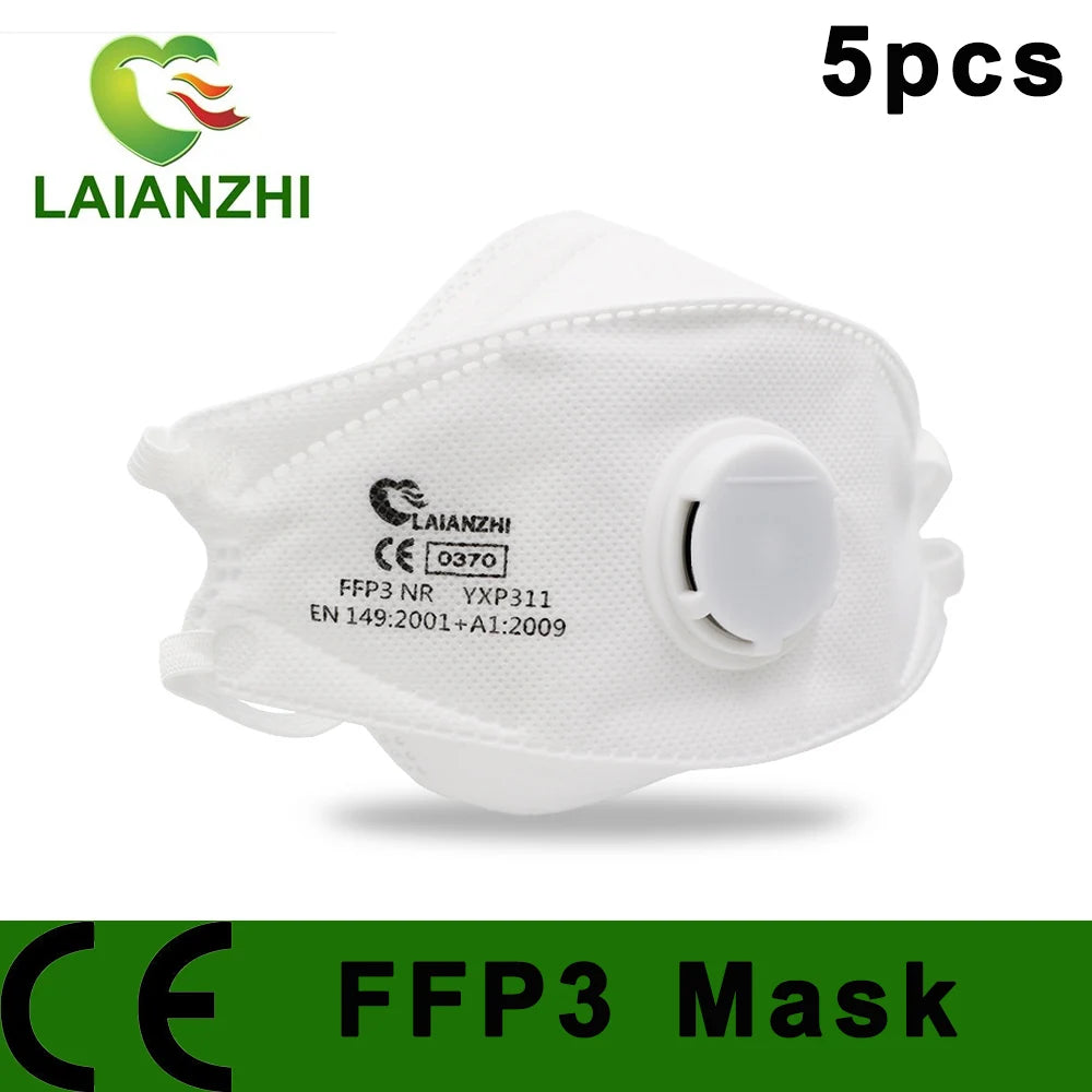 Hoge Kwaliteit FFP3 Masker EN149:2001+A1:2009 – Visvormig CE Gezichtsmasker, Beschermend Masker, PM2.5 Filter, 99% Hygiënisch Mondkapje