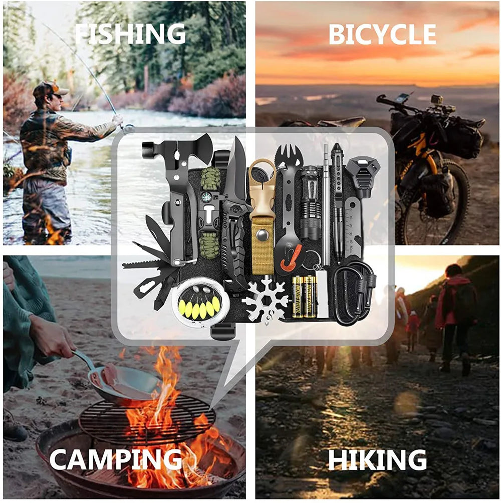 30-in-1 Emergency Survival Kit Professional Survival Gear First Aid Supplies for SOS Tactical Hiking Hunting Camping