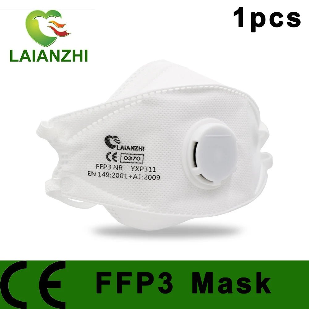 Hoge Kwaliteit FFP3 Masker EN149:2001+A1:2009 – Visvormig CE Gezichtsmasker, Beschermend Masker, PM2.5 Filter, 99% Hygiënisch Mondkapje