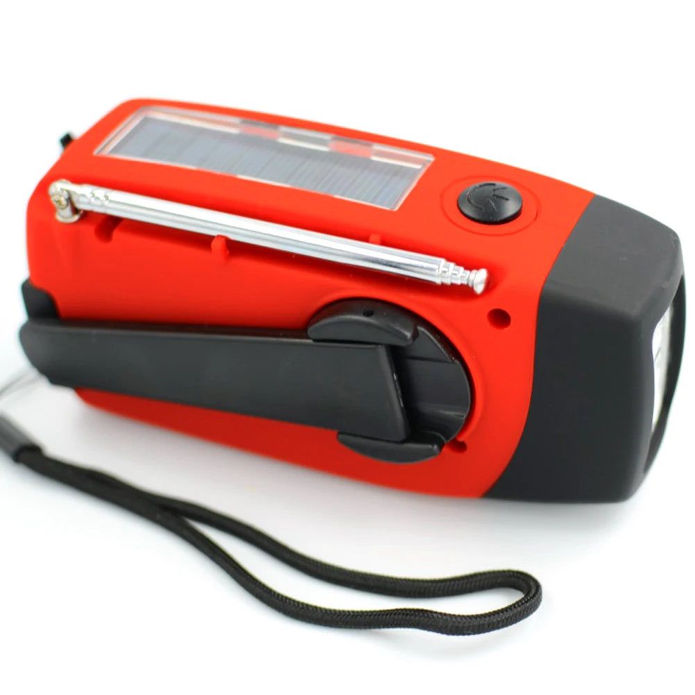 Multifunctional Solar and Hand Crank Radio FM AM WB NOAA Weather Radio 2000mAh USB Rechargeable Emergency LED Flashlight Power Bank