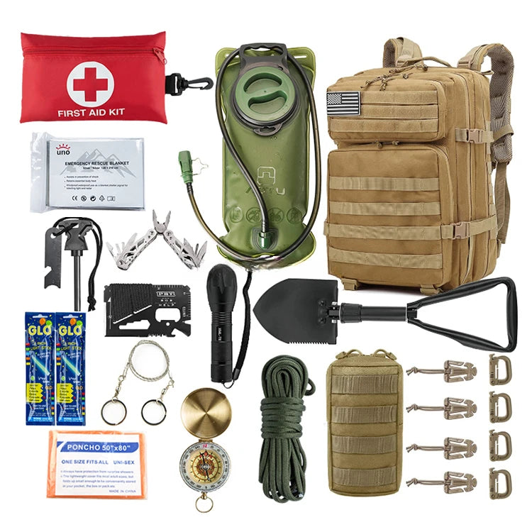 Outdoor Survival Backpack – Large First Aid and Emergency Kit