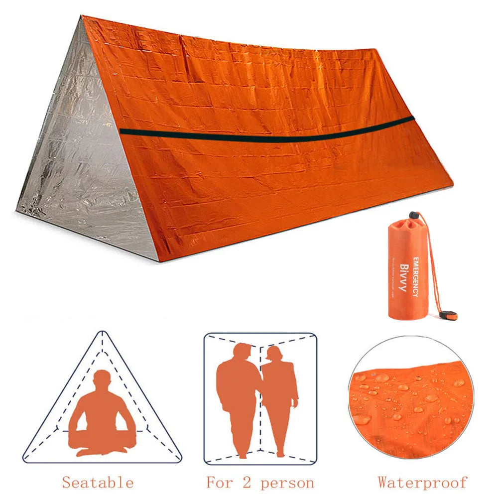 1/5 stuks Survival Tent, compact opgevouwen in een draagtas. Ook geschikt als slaapzak. Waterdichte Outdoor SOS Thermische Deken, herbruikbaar en praktisch. - survivor's choice 1pcs survivor's choice