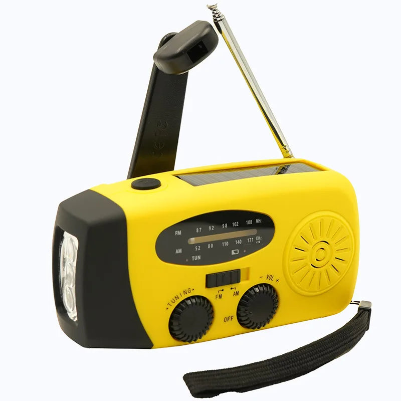 Emergency Radio – Hand Charging &amp; Solar Power, AM/FM/NOAA, Portable Power Bank at the Same Time