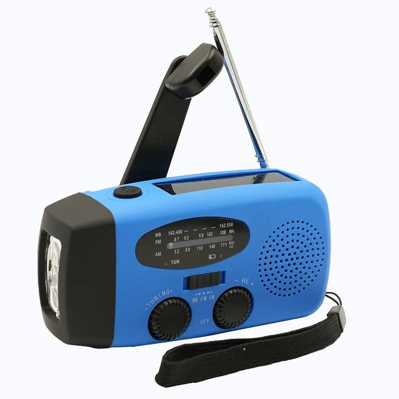 Emergency Radio – Hand Charging &amp; Solar Power, AM/FM/NOAA, Portable Power Bank at the Same Time