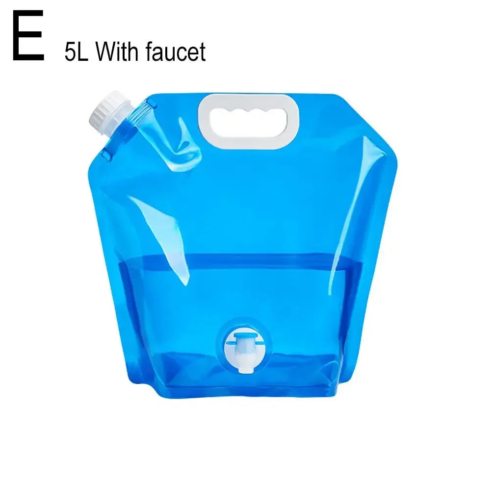 Sac de rangement d'eau pliable 5/10 L – Sécurité et commodité pour le camping, la randonnée et les urgences