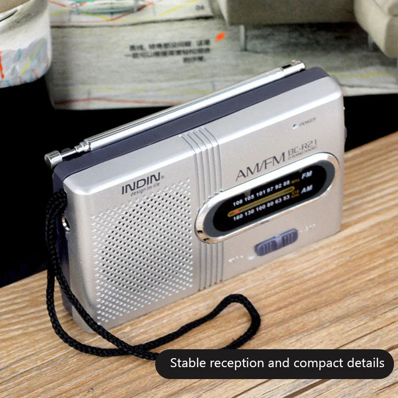 New Portable Mini Radio Handheld AM FM Dual Band Music Player with Telescopic Antenna