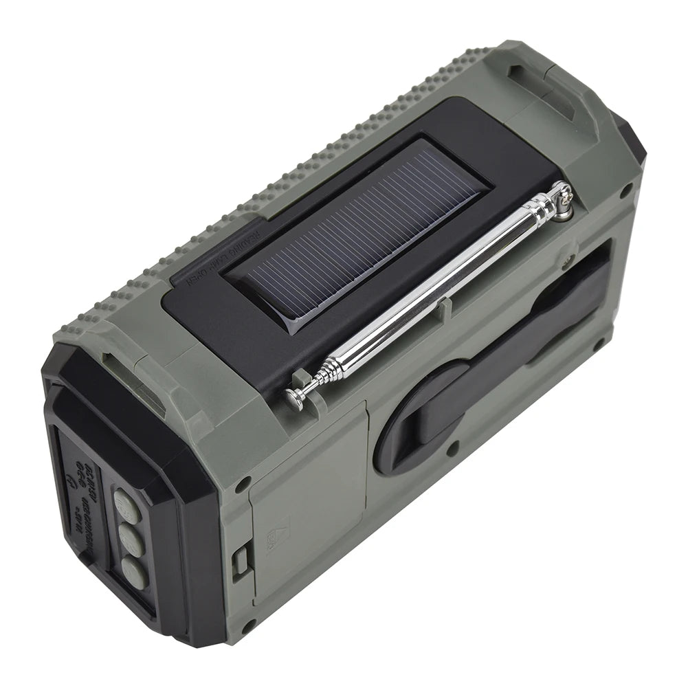 Multifunctionele Zonne- en Hand opladend Radio AM FM SW NOAA Weer Radio 10000mAh Noodradio Leeslamp voor Outdoor Survival