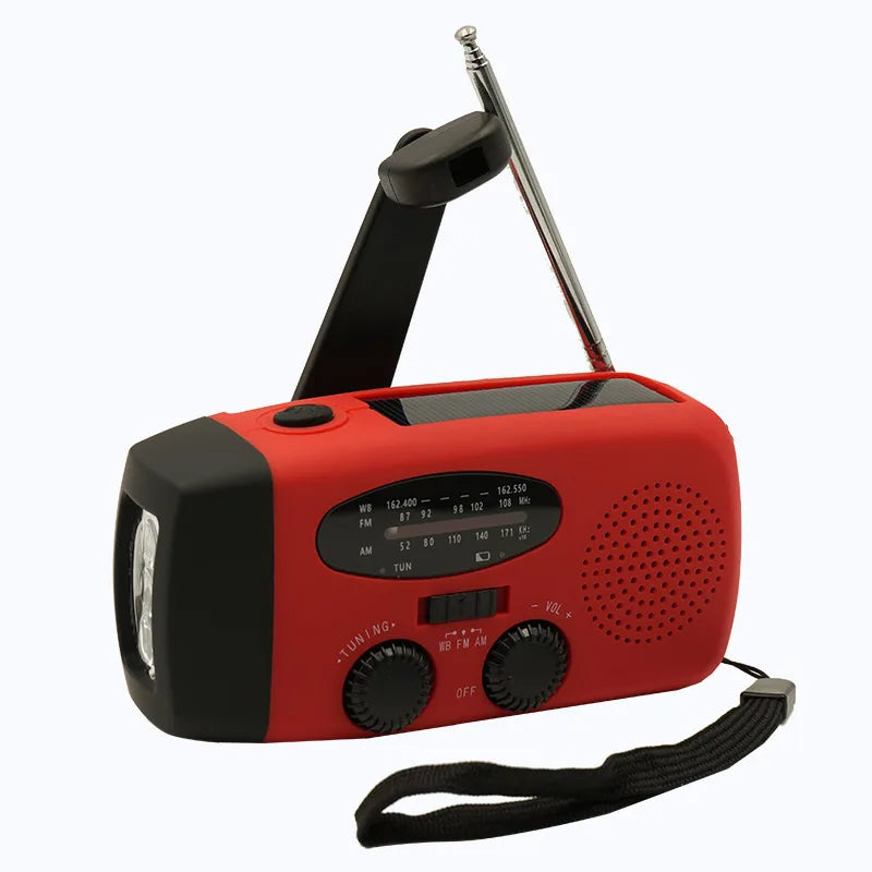 Emergency Radio – Hand Charging &amp; Solar Power, AM/FM/NOAA, Portable Power Bank at the Same Time