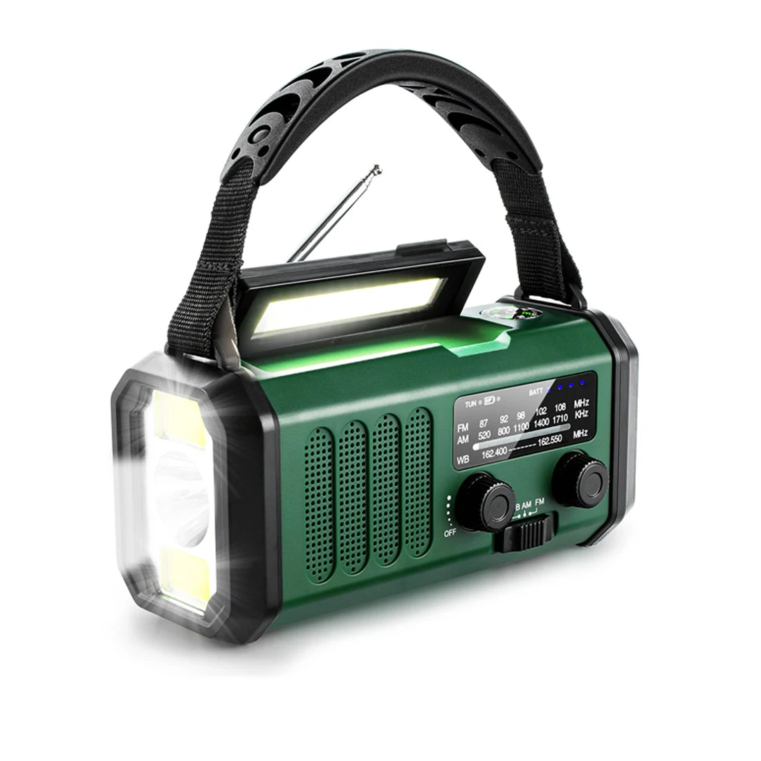 Woopker Radio E30 - 10000mAh en 2000mAh Noodradio met FM/AM/NOAA, Solar Hand Crank Generator, LED Zaklamp, SOS Alarm en Powerbank