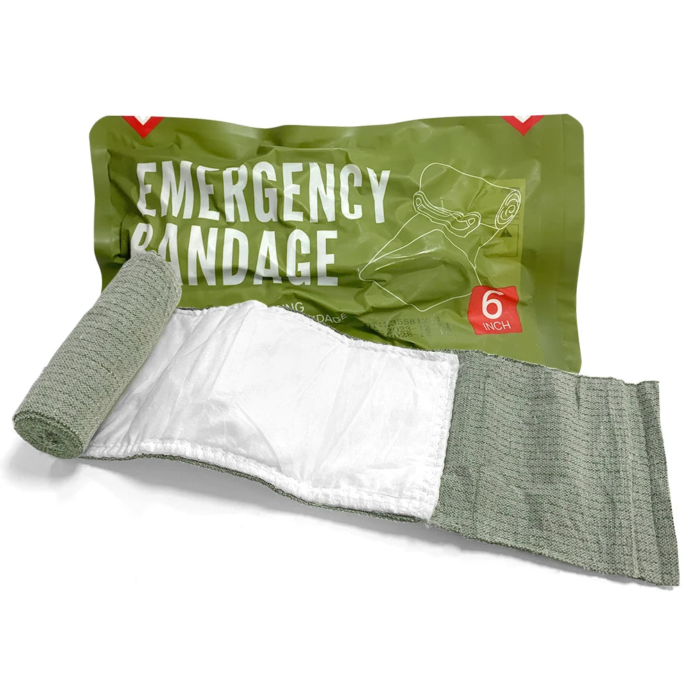 Lot de 4/6 pouces de bandage israélien pour pansement d'urgence, compression, premiers secours tactiques, IFAK Trauma Medical