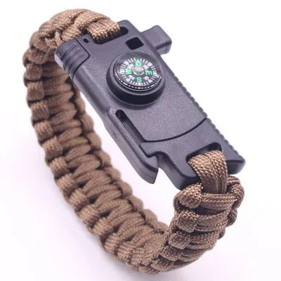 Multifunctional Outdoor Survival Bracelet with Parachute Rope