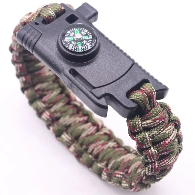 Multifunctional Outdoor Survival Bracelet with Parachute Rope