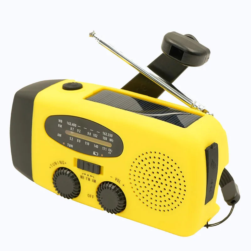 Emergency Radio – Hand Charging &amp; Solar Power, AM/FM/NOAA, Portable Power Bank at the Same Time