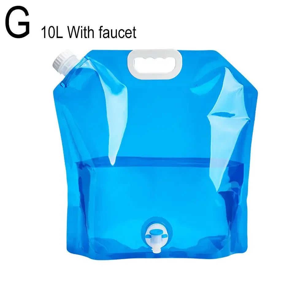 Sac de rangement d'eau pliable 5/10 L – Sécurité et commodité pour le camping, la randonnée et les urgences