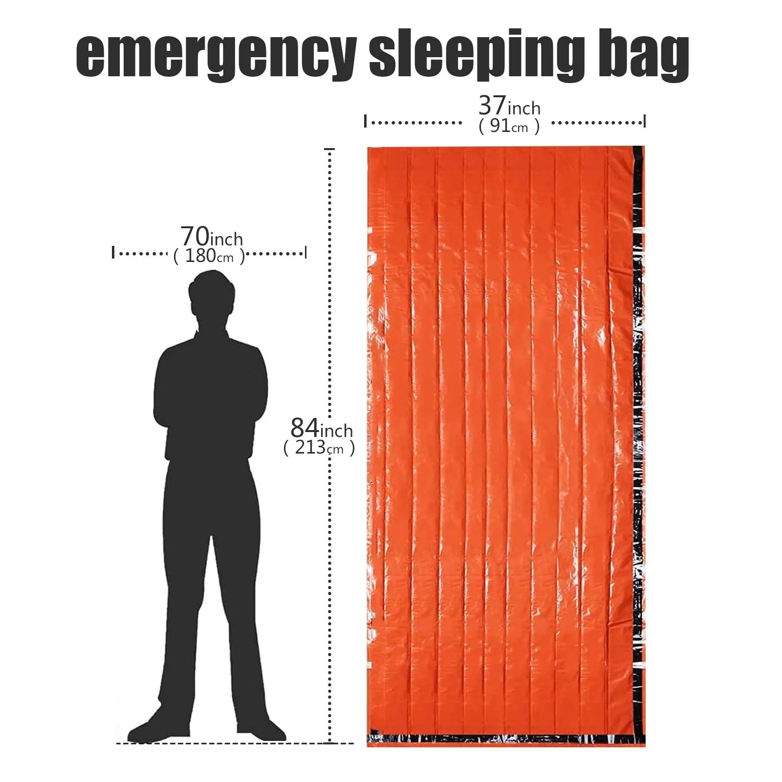 Portable Waterproof Emergency Survival Sleeping Bag – Outdoor EDC Camping Gear, Thermal Bag, First Aid &amp; Rescue Kit, Mylar Blanket