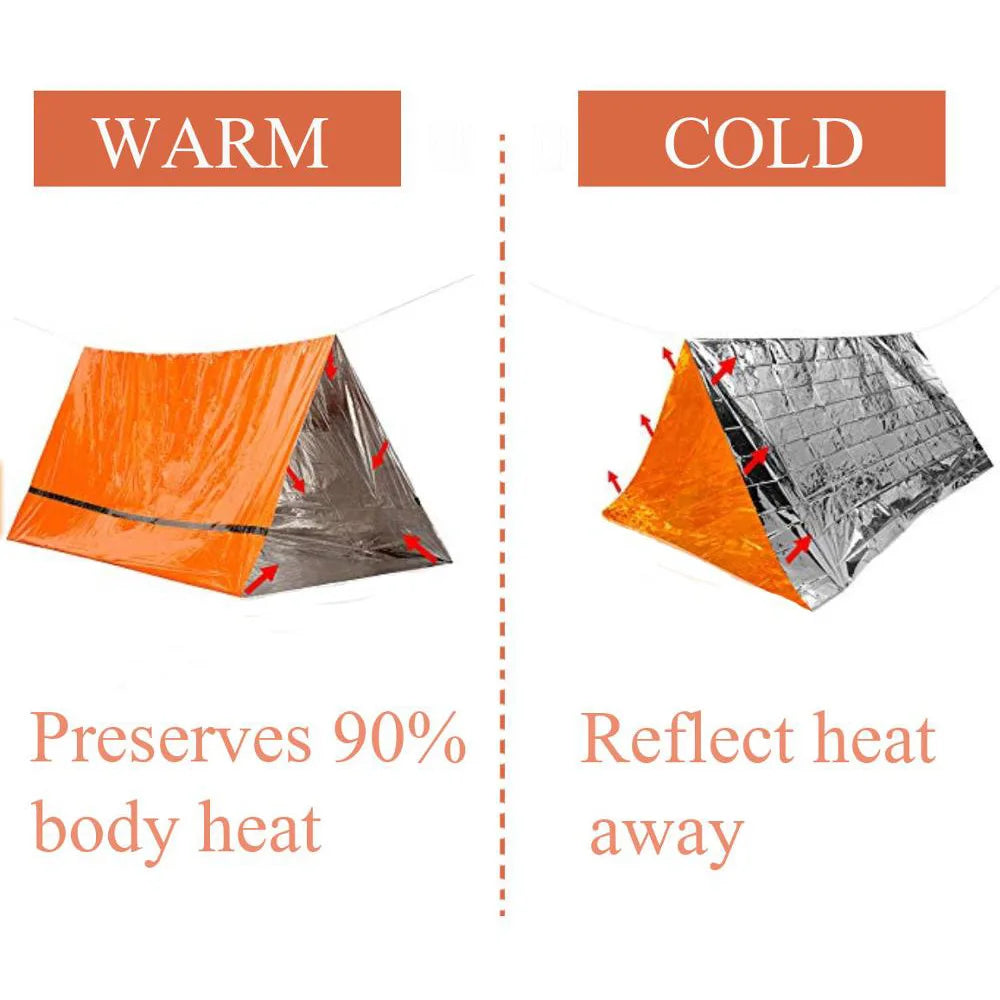 1/5 stuks Survival Tent, compact opgevouwen in een draagtas. Ook geschikt als slaapzak. Waterdichte Outdoor SOS Thermische Deken, herbruikbaar en praktisch. - survivor's choice 1pcs survivor's choice