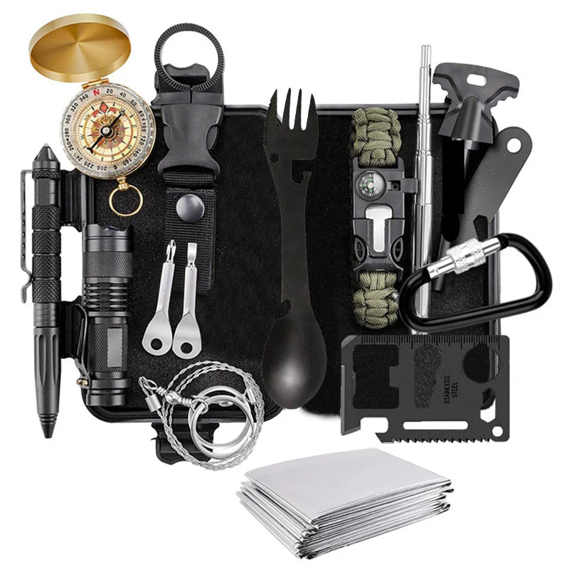 Trousse de premiers secours militaire, équipement de survie et de camping en plein air, kit de survie professionnel, outils de chasse et kit d'urgence