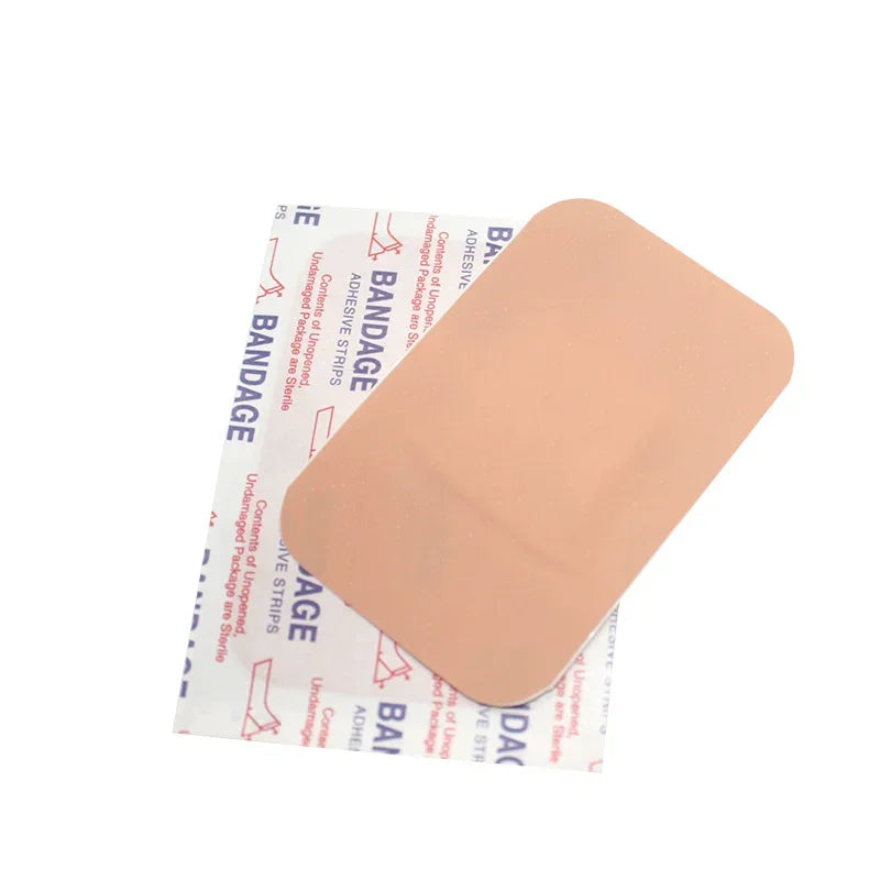 100 pcs PE Waterproof Plasters in Different Sizes, Skin Adhesion Bandages for First Aid