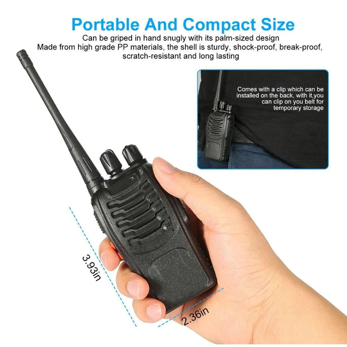 Deze draagbare walkie talkies bieden betrouwbare communicatie over lange afstanden. De Baofeng BF-888S beschikt over UHF 400-470MHz frequentieband, ideaal voor gebruik in diverse nood-crisissituaties - survivor's choice 4PCs add H-M-771-C survivor's choice