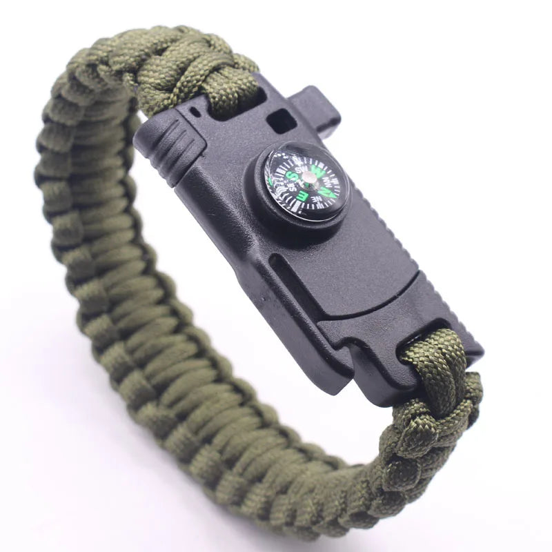 Multifunctional Outdoor Survival Bracelet with Parachute Rope