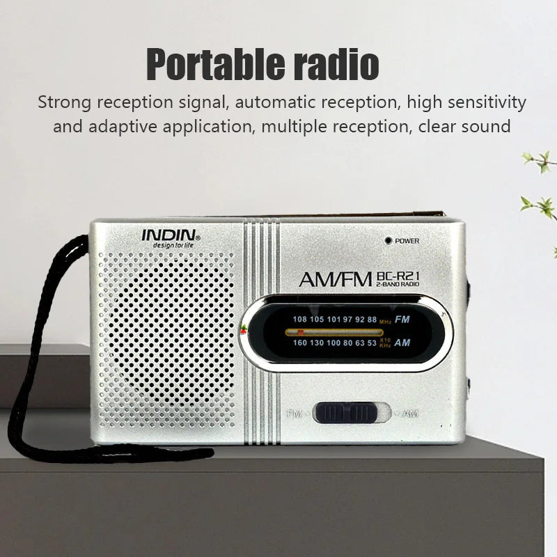 New Portable Mini Radio Handheld AM FM Dual Band Music Player with Telescopic Antenna