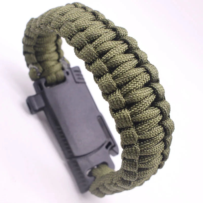 Multifunctional Outdoor Survival Bracelet with Parachute Rope