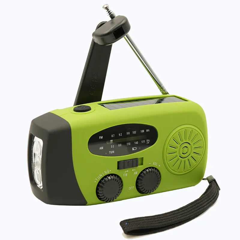 Emergency Radio – Hand Charging &amp; Solar Power, AM/FM/NOAA, Portable Power Bank at the Same Time