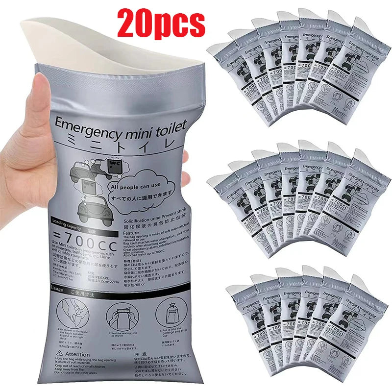 5-10 stuks 700ML Wegwerp Urinezakken voor Outdoor Noodgevallen Draagbare Urinezak Verkeersopstopping Camping Wandelen Auto Reizen Braakselzakken - survivor's choice 5PCS survivor's choice