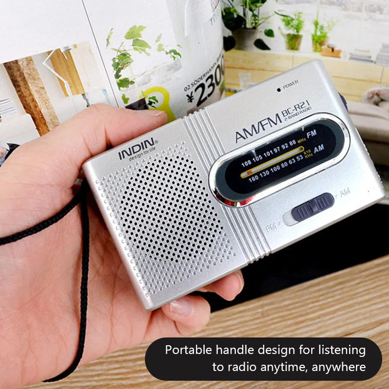 New Portable Mini Radio Handheld AM FM Dual Band Music Player with Telescopic Antenna