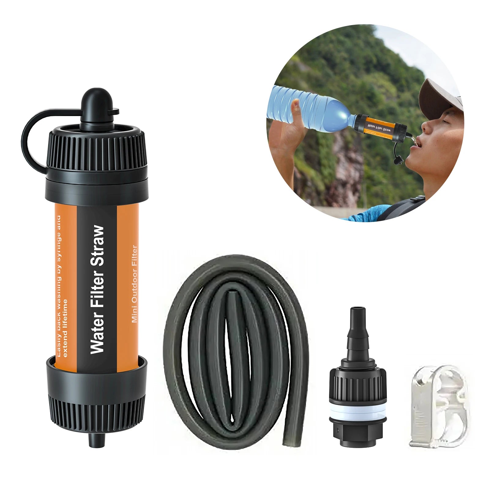 Buitenwaterfilter - Draagbare Waterzuiveraar Overlevingstools voor Kamperen, Wandelen, Backpacken en Noodsituaties - survivor's choice Blue survivor's choice