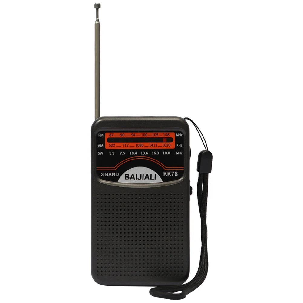 Portable Mini Radio SW/AM/FM Emergency Radio Receiver Telescopic Antenna Digital Radio Built-in Speaker Outdoor Survival Tool