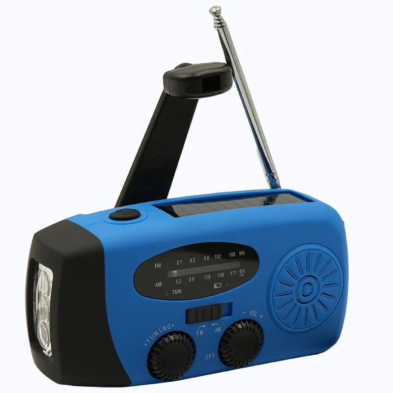 Emergency Radio – Hand Charging &amp; Solar Power, AM/FM/NOAA, Portable Power Bank at the Same Time