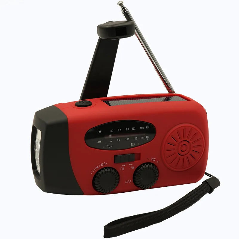 Emergency Radio – Hand Charging &amp; Solar Power, AM/FM/NOAA, Portable Power Bank at the Same Time